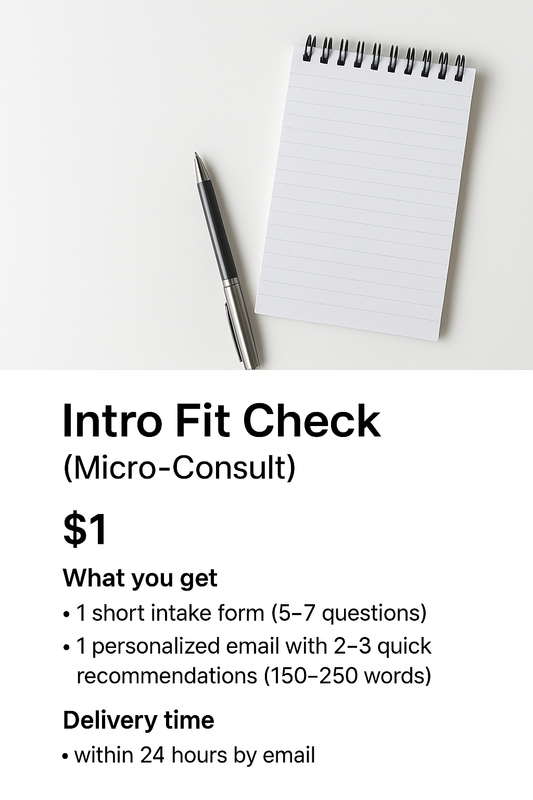 Intro Fit Check (Micro-Consult)